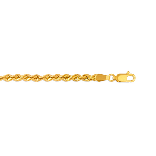 14K Gold Rope Chain 3MM (Solid)