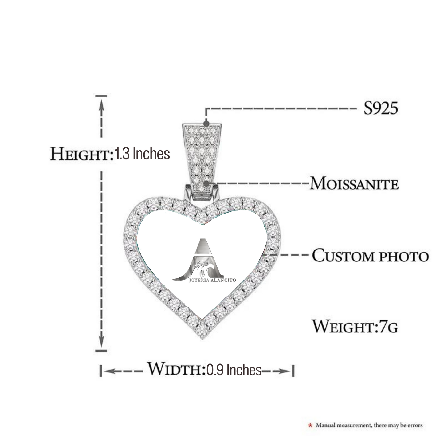 VVS Custom Heart Photo Pendant