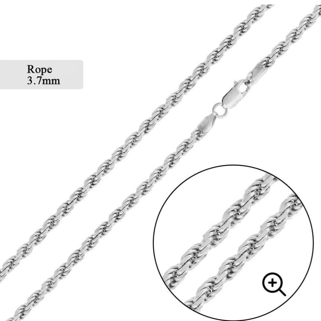 925 Sterling Silver Rope Chain (3.7MM)