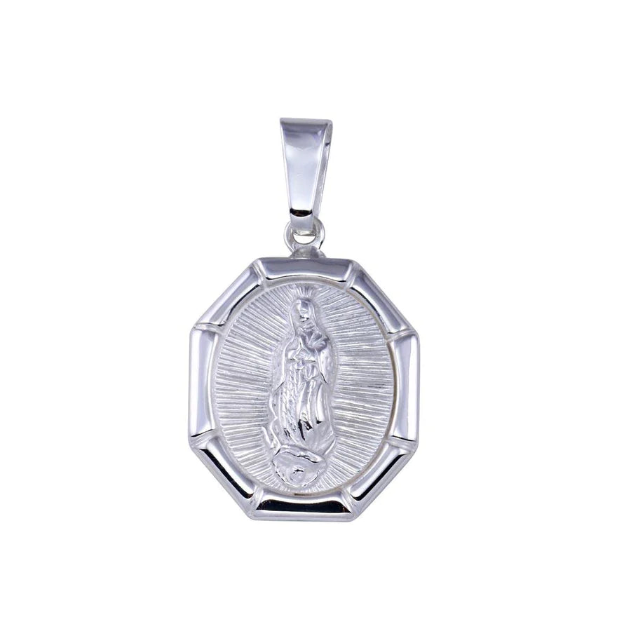 925 Sterling Silver Small Virgencita Medallion