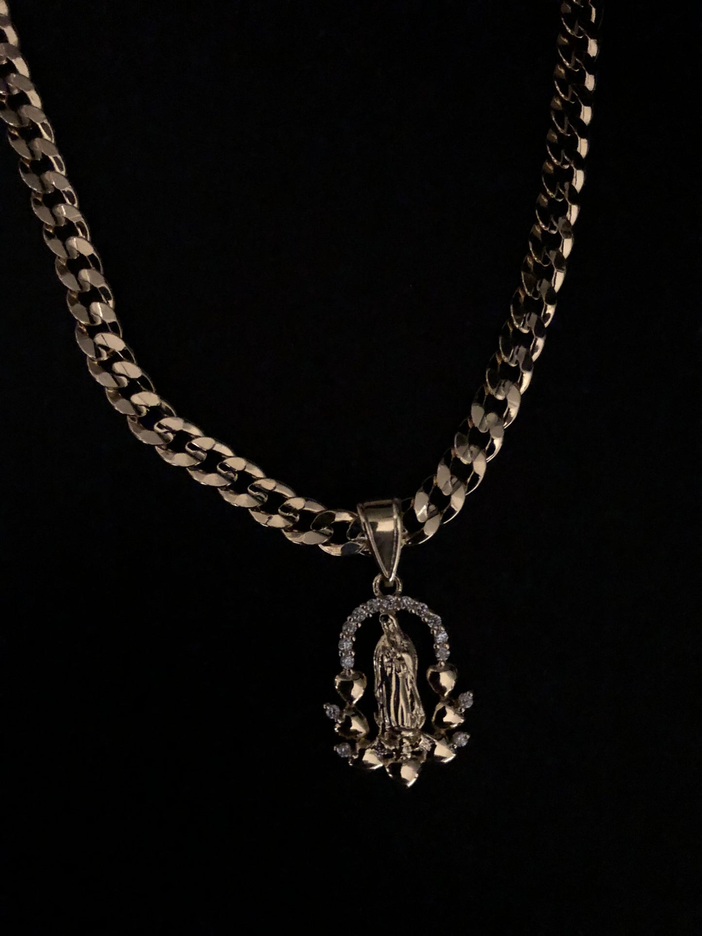 Virgen De Guadalupe Heart Decorated Necklace