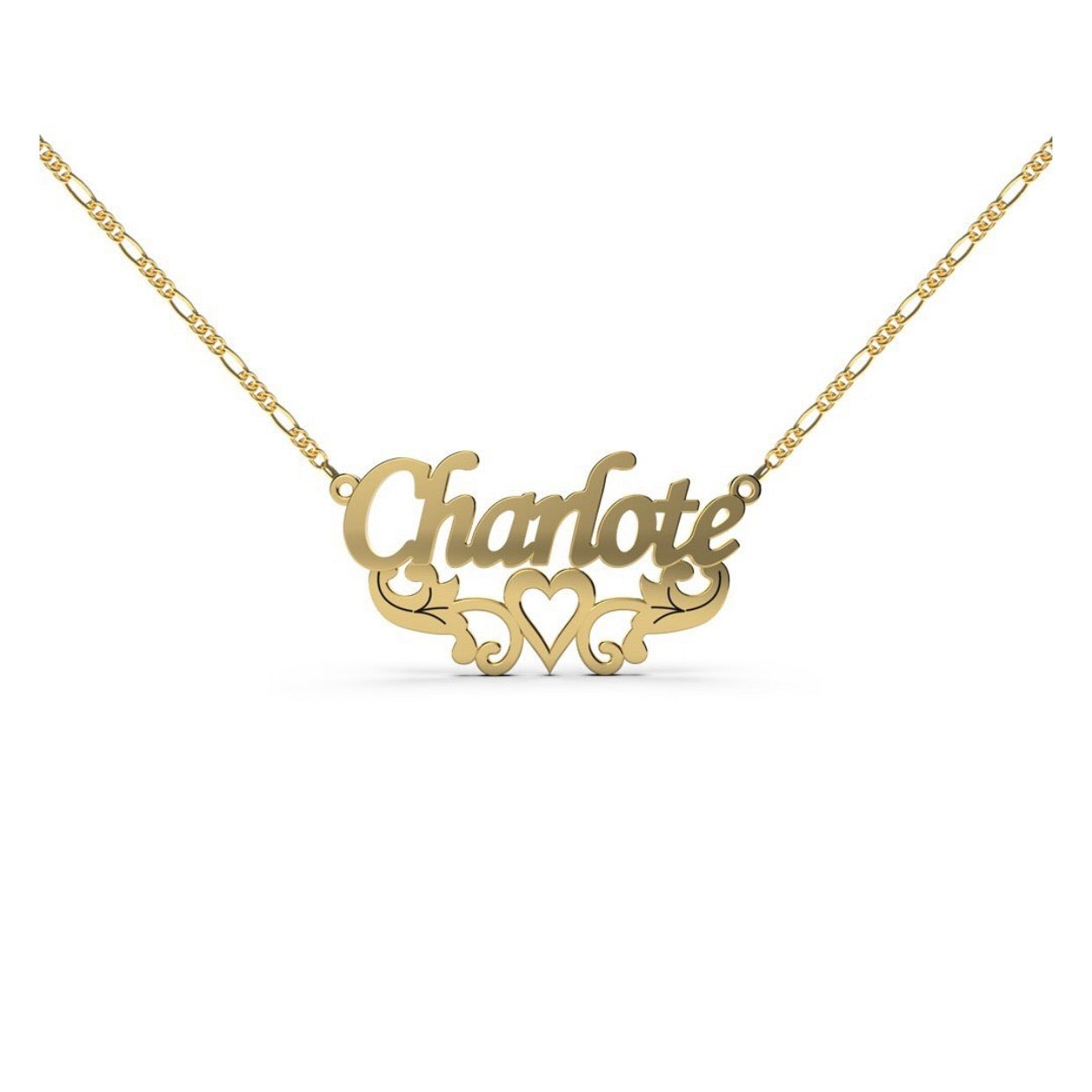 Personalized Name Necklace Heart